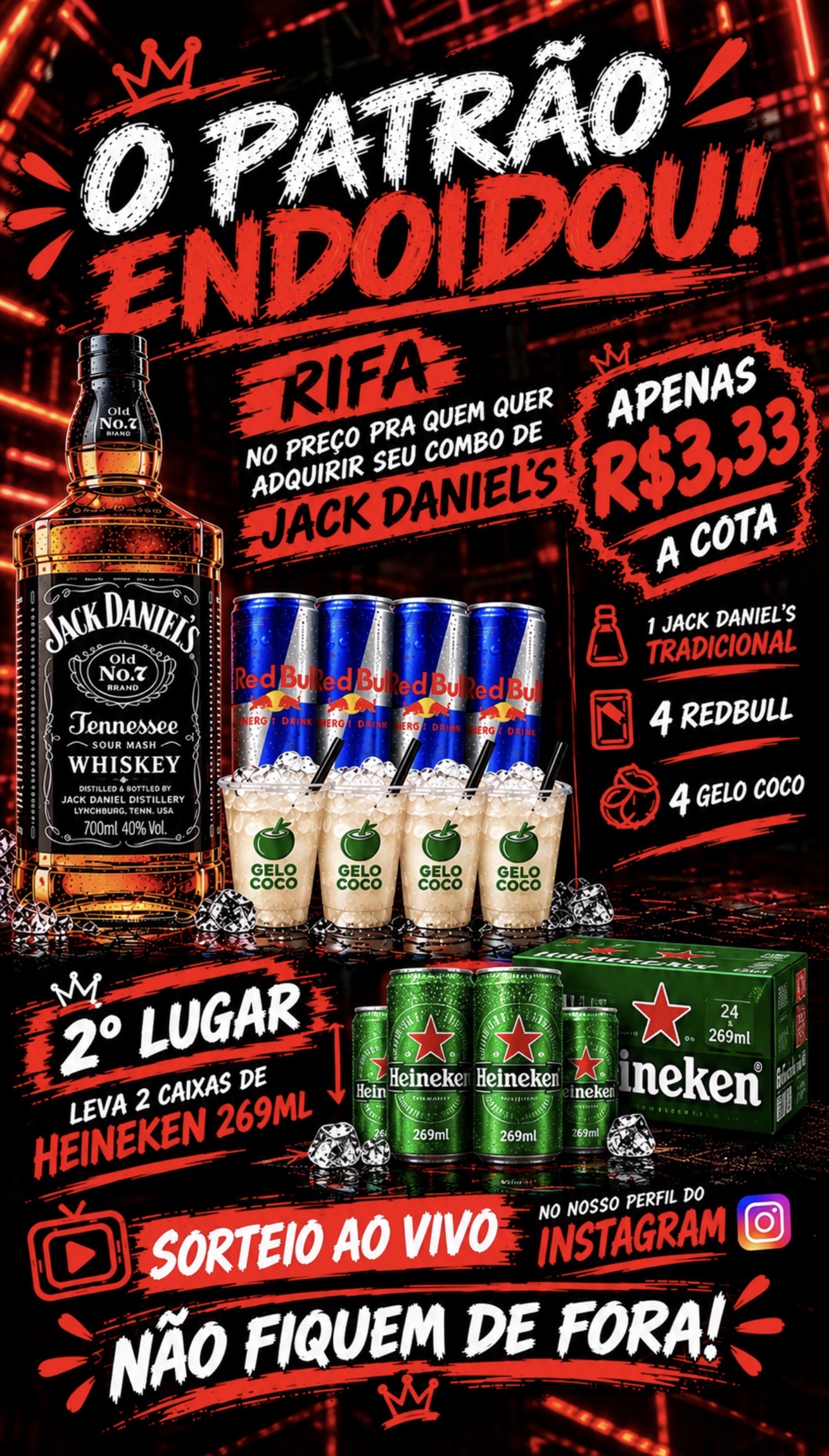 Prêmio da rifa Rifa combo de whisk